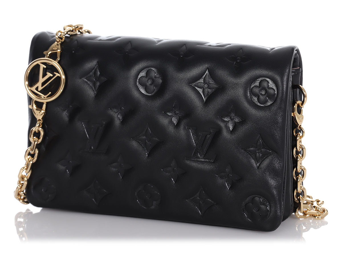 Louis Vuitton Monogram Embossed Coussin BB w/ Strap - Black