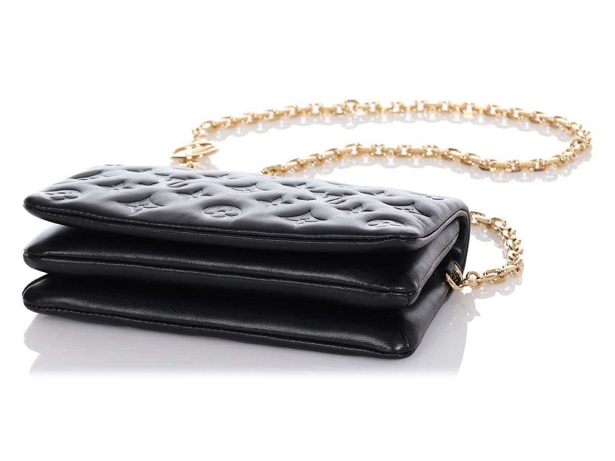 louis vuitton black embossed purse