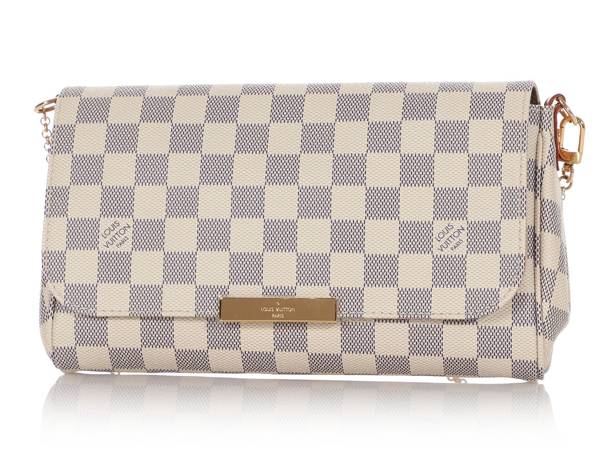 LOUIS VUITTON Favorite MM Damier Azur Crossbody Bag White