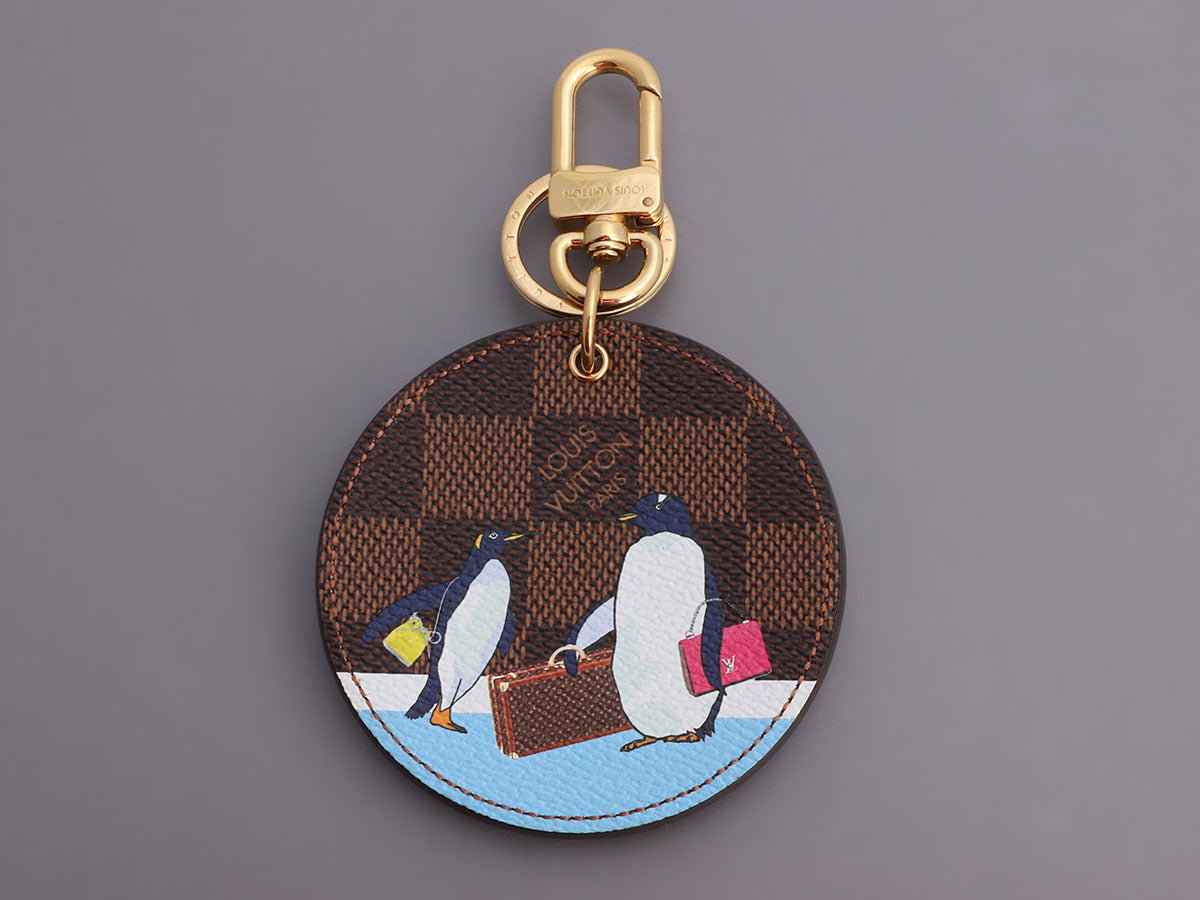 Vuitton Damier Ebène 2017 Christmas Animation Penguin Key Holder