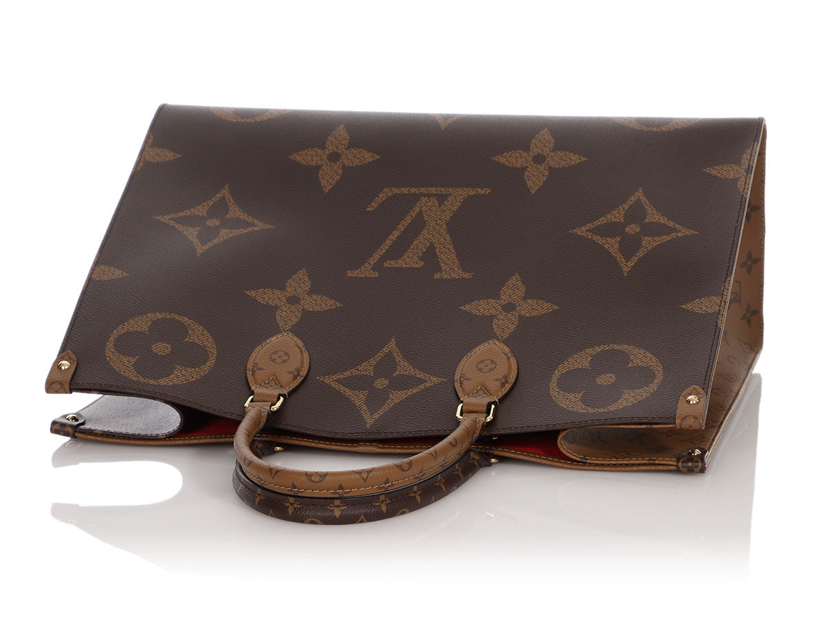 Louis Vuitton Brown Monogram Reverse Giant Onthego GM Cloth ref