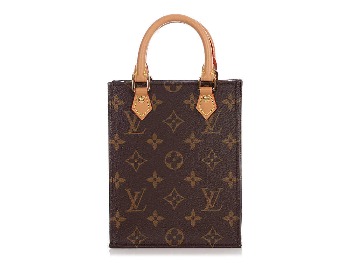 LOUIS VUITTON Sac Plat Monogram Canvas Tote Bag Brown