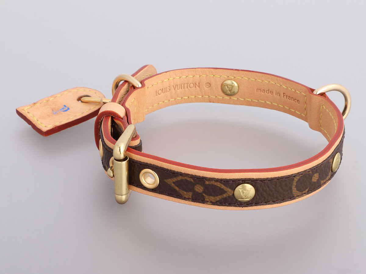 LOUIS VUITTON M69083 Monogram Ebene Collier Baxter PM Small Dog Collar