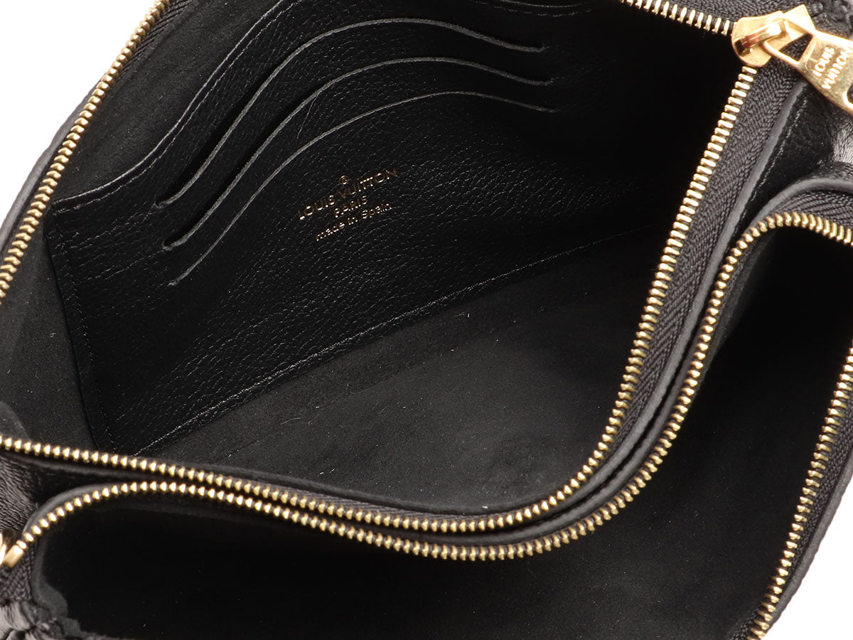 Louis Vuitton, Bags, Nib Louis Vuitton Double Zip Pochette In Black  Monogram Empreinte Leather