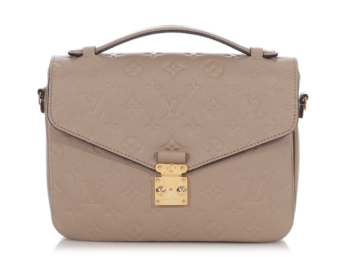 Louis Vuitton Taupe Monogram Empreinte Leather Pochette Metis Bag