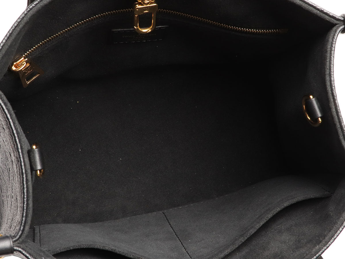 LOUIS VUITTON Onthego PM Monogram Empreinte Tote Shoulder Bag Black