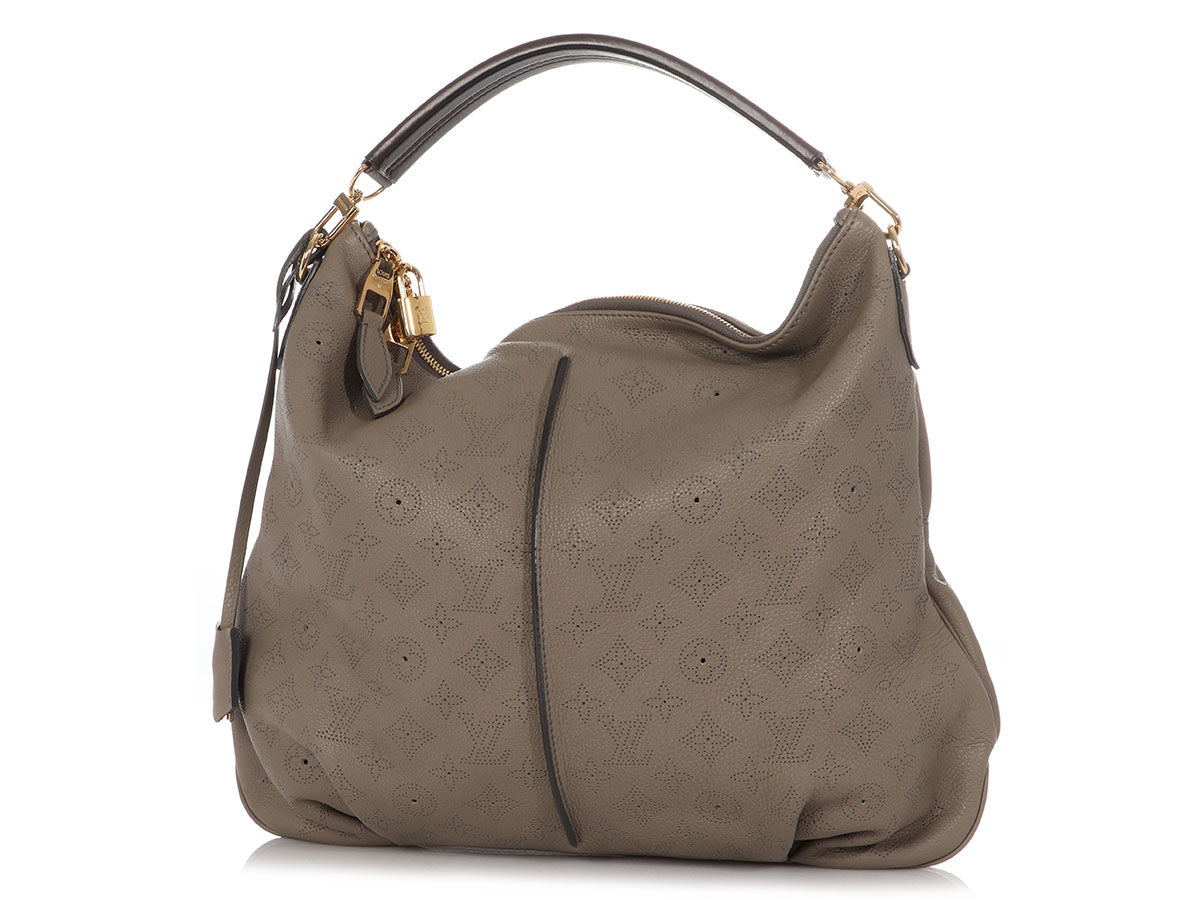 Louis Vuitton Taupe Mahina leather Selene MM Crossbody Shoulder Bag