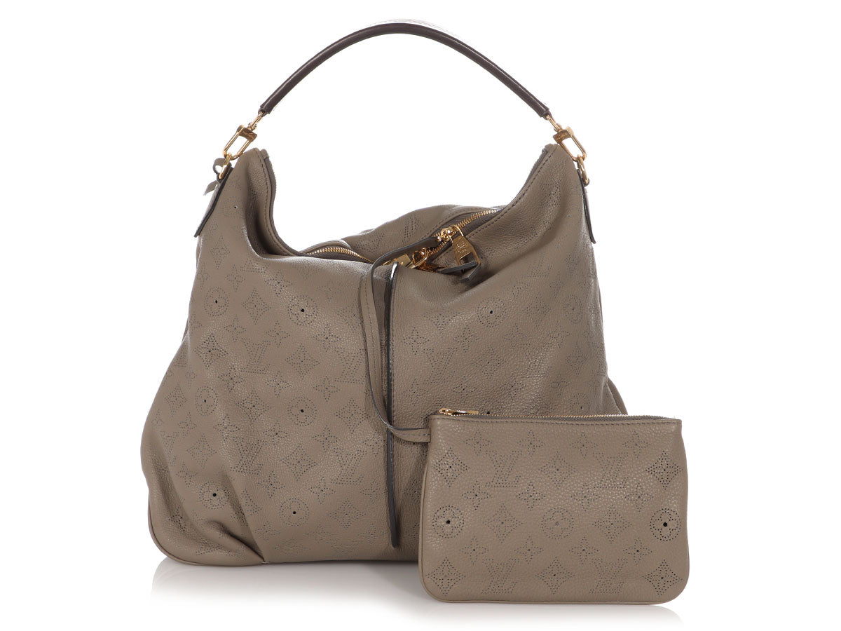 Louis Vuitton Taupe Mahina leather Selene MM Crossbody Shoulder Bag