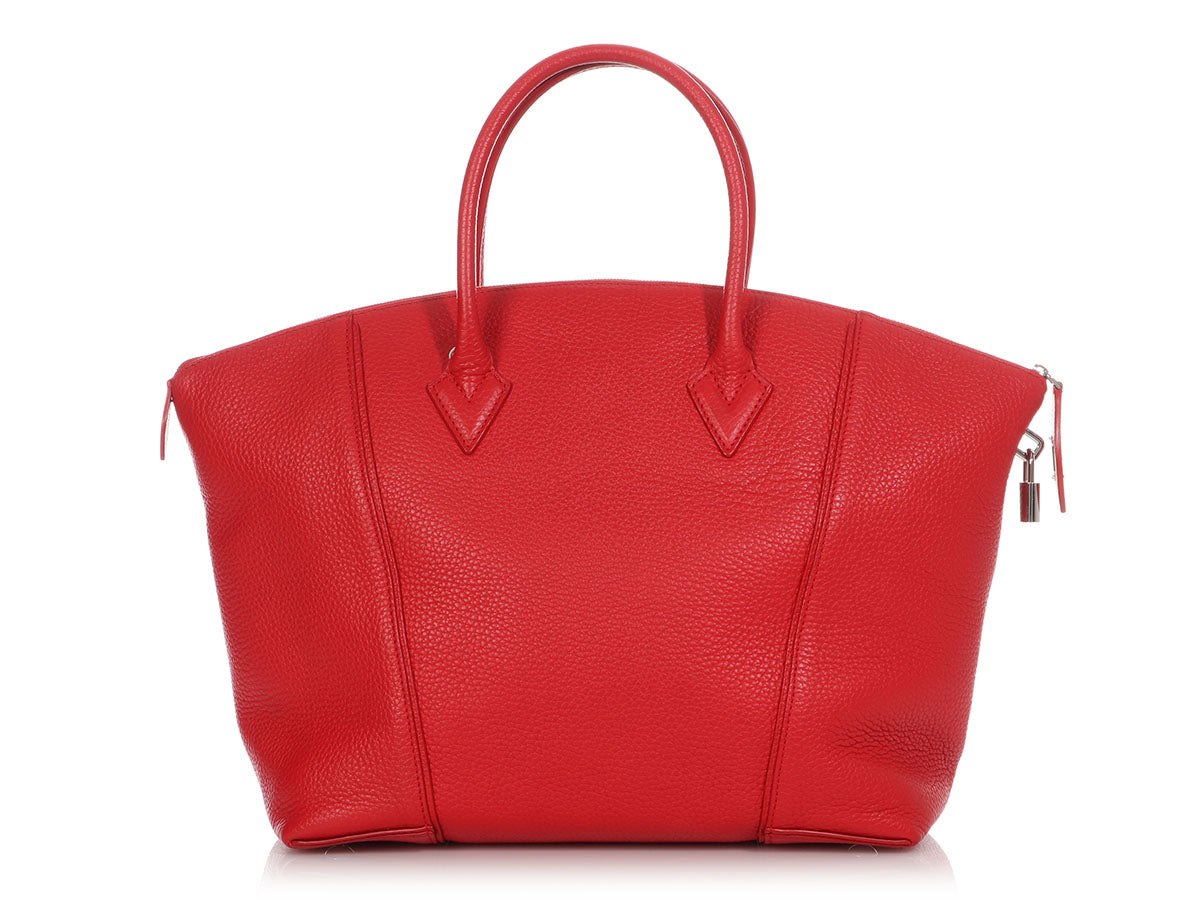 Louis Vuitton Red Veau Cachemire Lockit MM