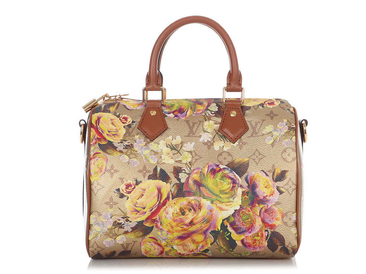 Louis Vuitton Metallic Monogram Garden Speedy Bandoulière 25 Gold