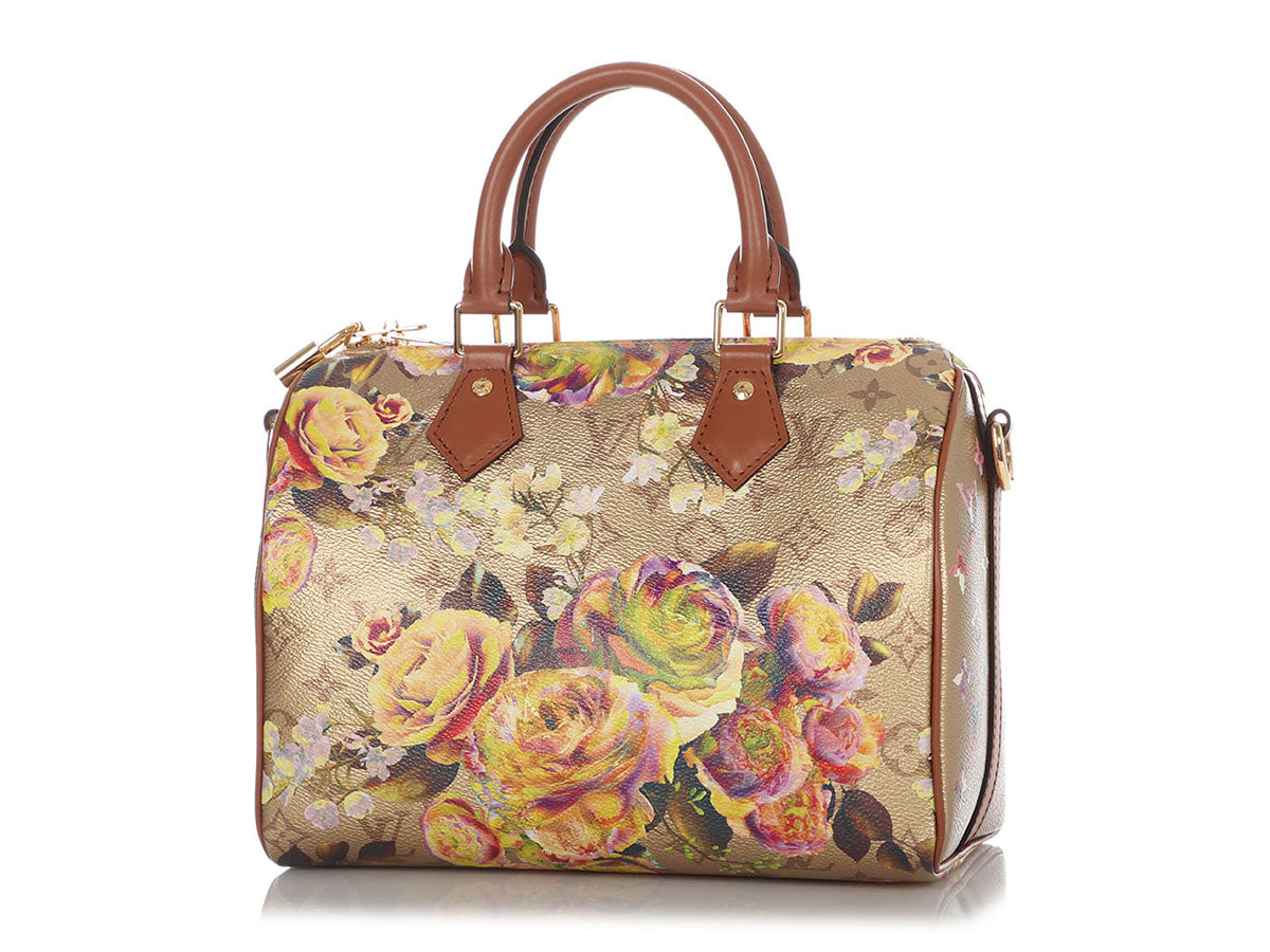 Louis Vuitton Rare Metallic Gold Floral Monogram Garden Speedy 25 1L824A