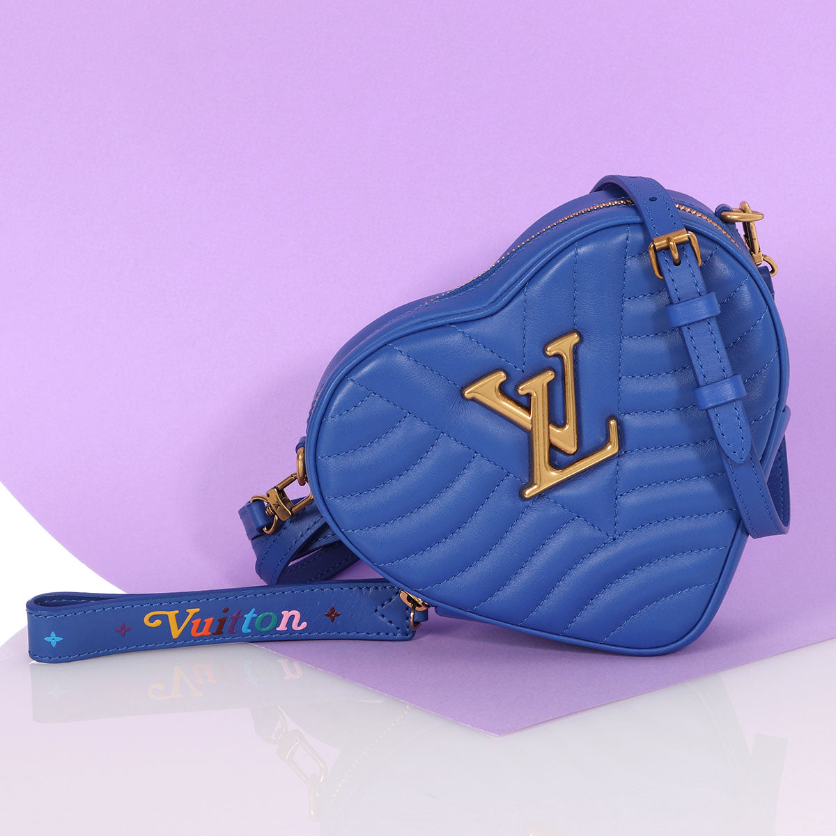 Louis Vuitton New Wave Heart Crossbody Bag Quilted Leather Black