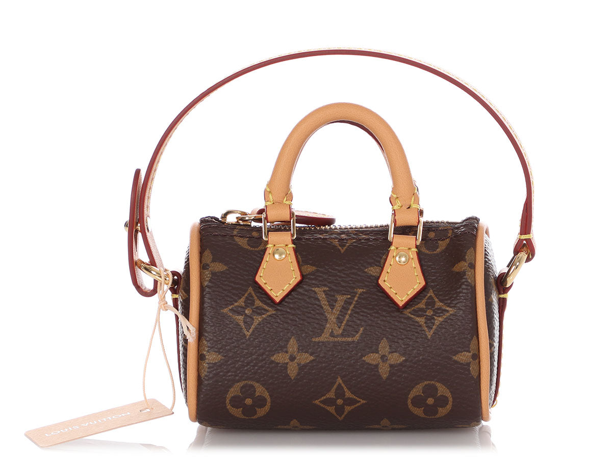 Louis Vuitton Brown, Pattern Print 2021 Monogram Micro Speedy Bag Charm