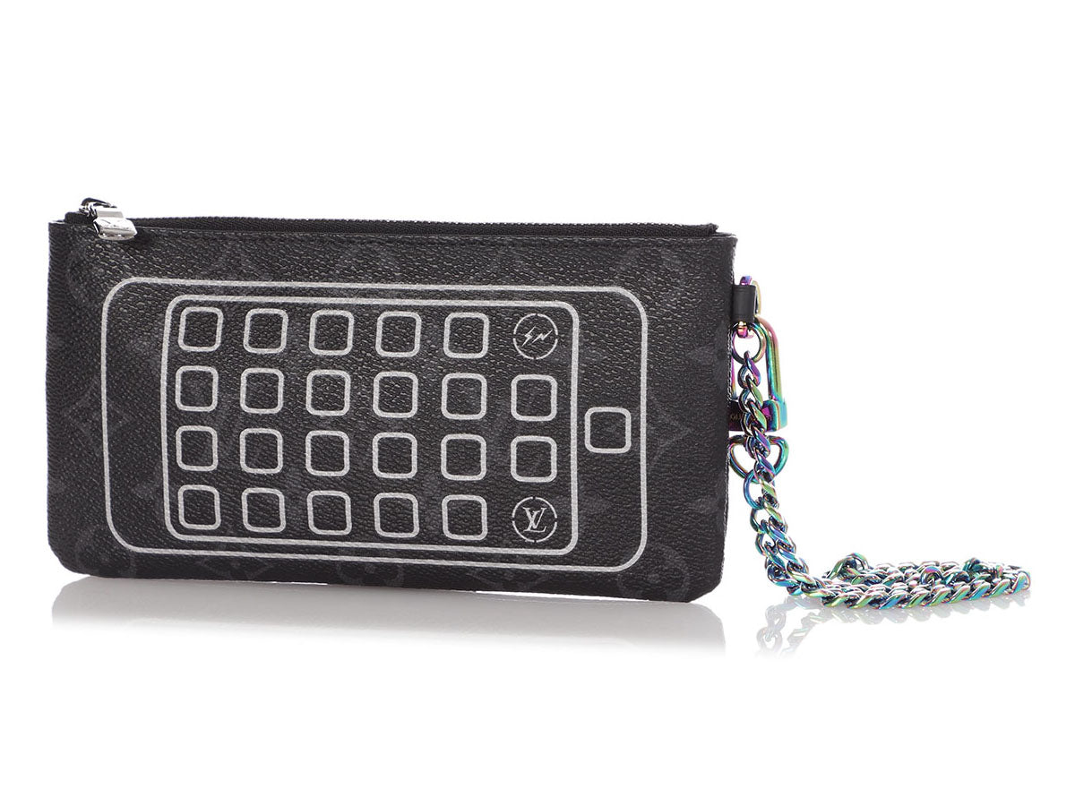 Louis Vuitton x fragment Key Pouch Flash Drive Monogram Eclipse Black/Grey  in Canvas with Silver-tone/Iridescent - US