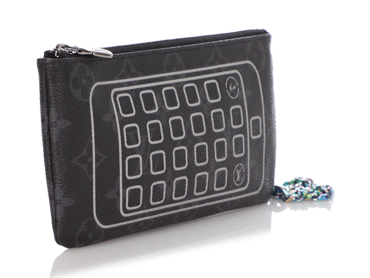 Louis Vuitton x fragment Key Pouch Flash Drive Monogram Eclipse Black/Grey  in Canvas with Silver-tone/Iridescent - US