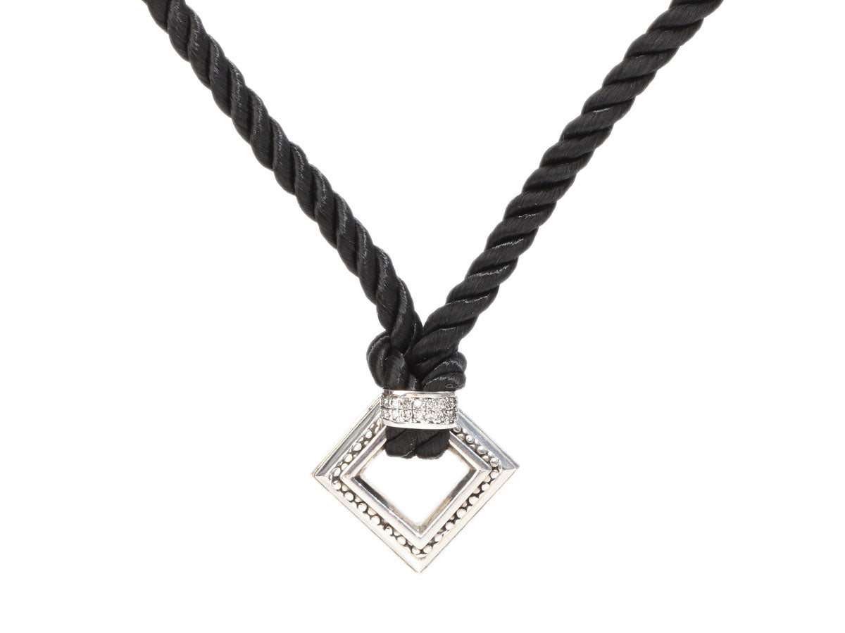 Jewelry Trends Sterling Silver Faith Ring Pendant on Black Cord Neckla
