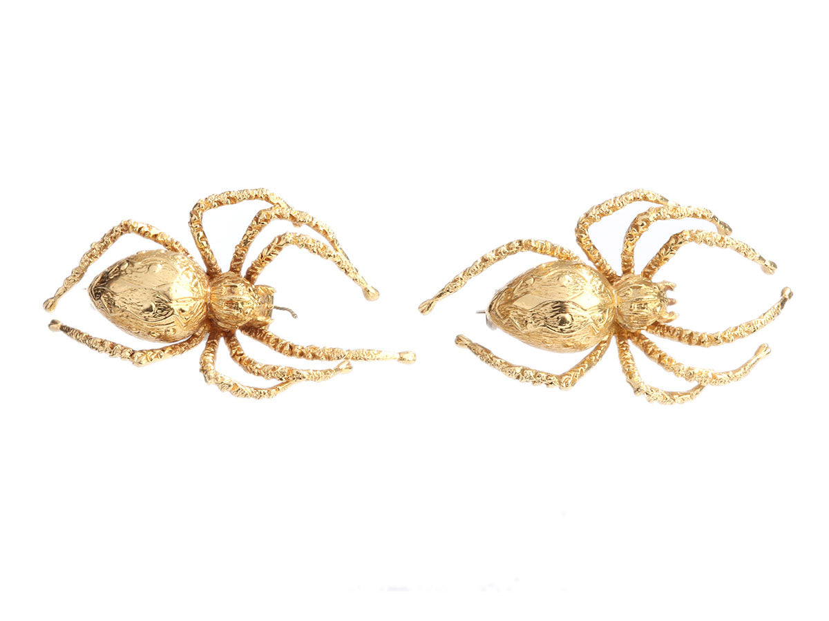 Lot - UNMARKED GOLD TONE BROOCH IN THE FORM OF A SPIDER SET WITH