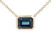 Joseph Jewelry 14K Yellow Gold London Blue Topaz Pendant Necklace