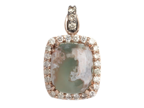 Le Vian 14K Rose Gold Chocolate and White Diamond Peacock Aquaprase Pendant