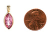 14K Yellow Gold Pink Tourmaline Marquise Pendant