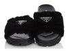 Prada Black Shearling Slides