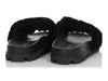 Prada Black Shearling Slides
