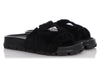 Prada Black Shearling Slides