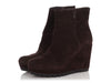 Prada Brown Suede Platform Wedge Ankle Boots