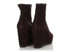 Prada Brown Suede Platform Wedge Ankle Boots