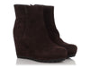 Prada Brown Suede Platform Wedge Ankle Boots