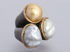 Aman Sterling Silver Triple Pearl Ring