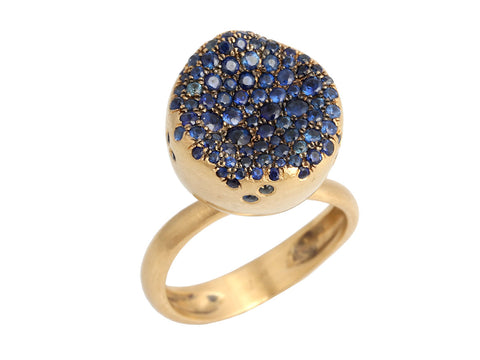 Nada Ghazal Medium 18K Yellow Gold Baby Malak Flourish Bonbon Sapphire Ring