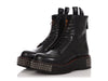 R13 Black Studded Single Stack Combat Boots