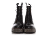 R13 Black Studded Single Stack Combat Boots