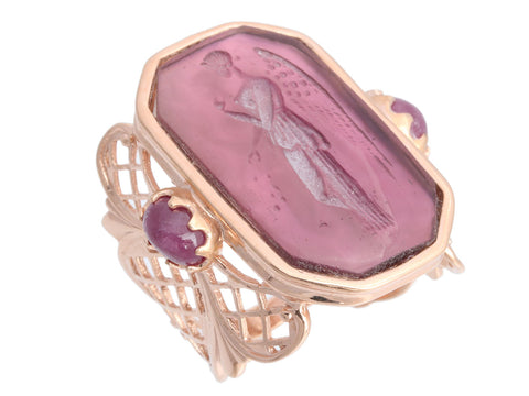 Tagliamonte 18K Rose Gold Venetian Intaglio and Nike Ring