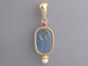 Tagliamonte 18K Yellow Gold Blue Venetian Glass Cameo Intaglio Athena Pendant