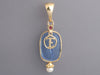 Tagliamonte 18K Yellow Gold Blue Venetian Glass Cameo Intaglio Athena Pendant