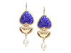 Tagliamonte Gold-Washed Sterling Silver Lapis, Citrine, and Pearl Pierced Drop Earrings