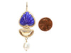 Tagliamonte Gold-Washed Sterling Silver Lapis, Citrine, and Pearl Pierced Drop Earrings