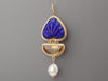 Tagliamonte Gold-Washed Sterling Silver Lapis, Citrine, and Pearl Pierced Drop Earrings