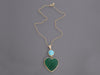 Tagliamonte Gold-Washed Sterling Silver Turquoise Venetian Cameo Heart Pendant Necklace