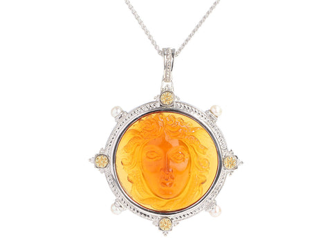 Tagliamonte Sterling Silver Venetian Medusa Cameo Pendant Necklace