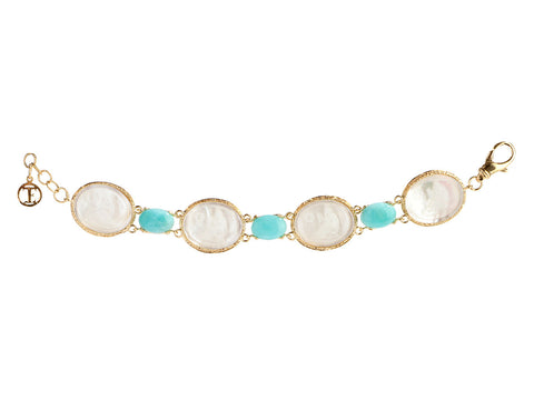 Tagliamonte 18K Yellow Gold-Plated Amazonite Cameo Bracelet