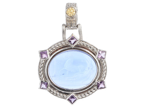 Tagliamonte Sterling Silver Amethyst Venetian Glass Pendant