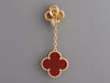 Van Cleef & Arpels 18K Gold Carnelian and Tiger Eye 2-Motif Magic Alhambra Pierced Drop Earrings
