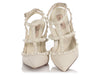 Valentino White Rockstud Ankle Strap Pumps
