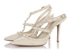 Valentino White Rockstud Ankle Strap Pumps