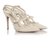 Valentino White Rockstud Ankle Strap Pumps
