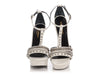 Saint Laurent White Chain and Stud Platform Sandals