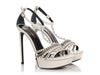 Saint Laurent White Chain and Stud Platform Sandals